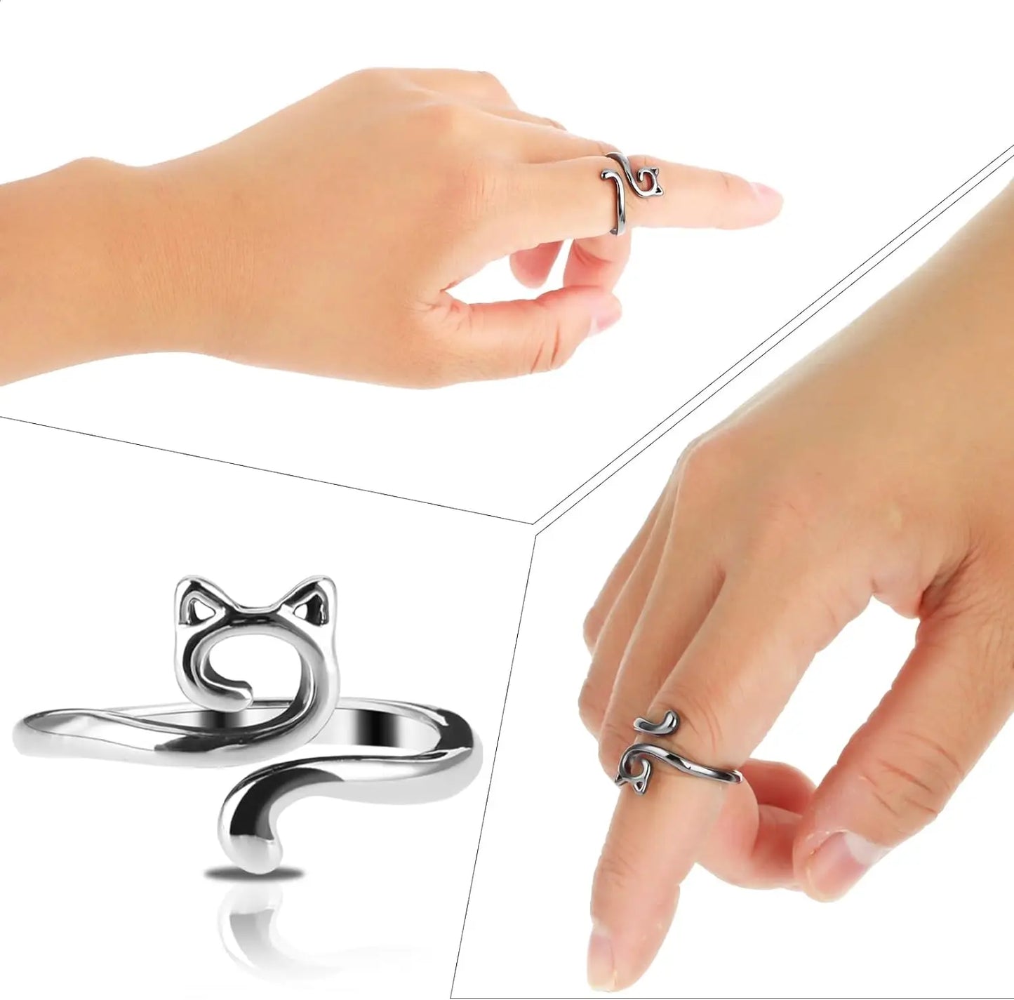 2pcs Adjustable Knitting Crochet Loop Ring Knittied Yarn Guide Finger