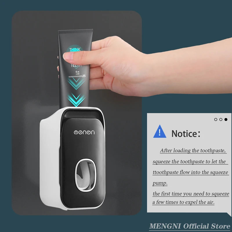 MENGNI Automatic Toothpaste Dispenser Wall-Mounted Bathroom Toothpaste
