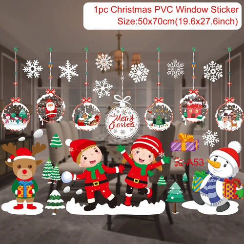 Christmas Window Stickers Merry Christmas Decorations for Home 2025