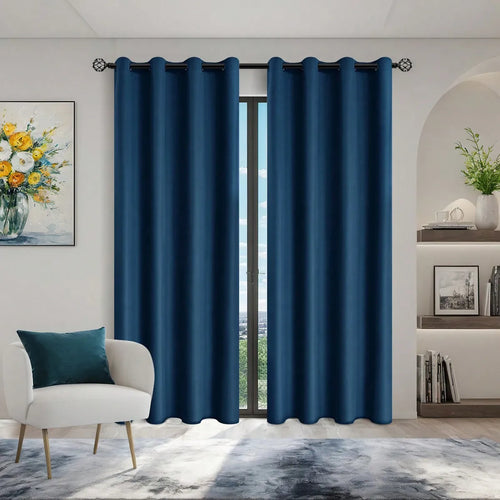 1panel Solid 100% Blackout Curtains with Grommets, Total Privacy