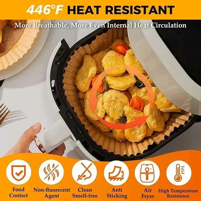 50/100/200Pcs Air Fryer Baking Paper Non-Stick Airfryer Baking Papers
