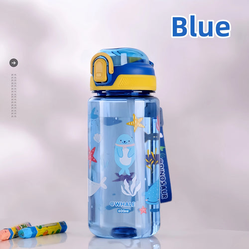 600ml Dinosaur Water Bottle For Kids Water Sippy Cup With Silicone