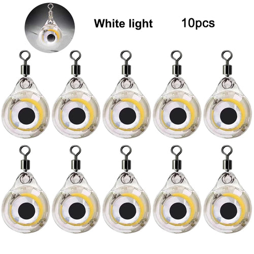 10pcs LED Attracting Fish Light Mini Deep Drop Underwater Eye Shape