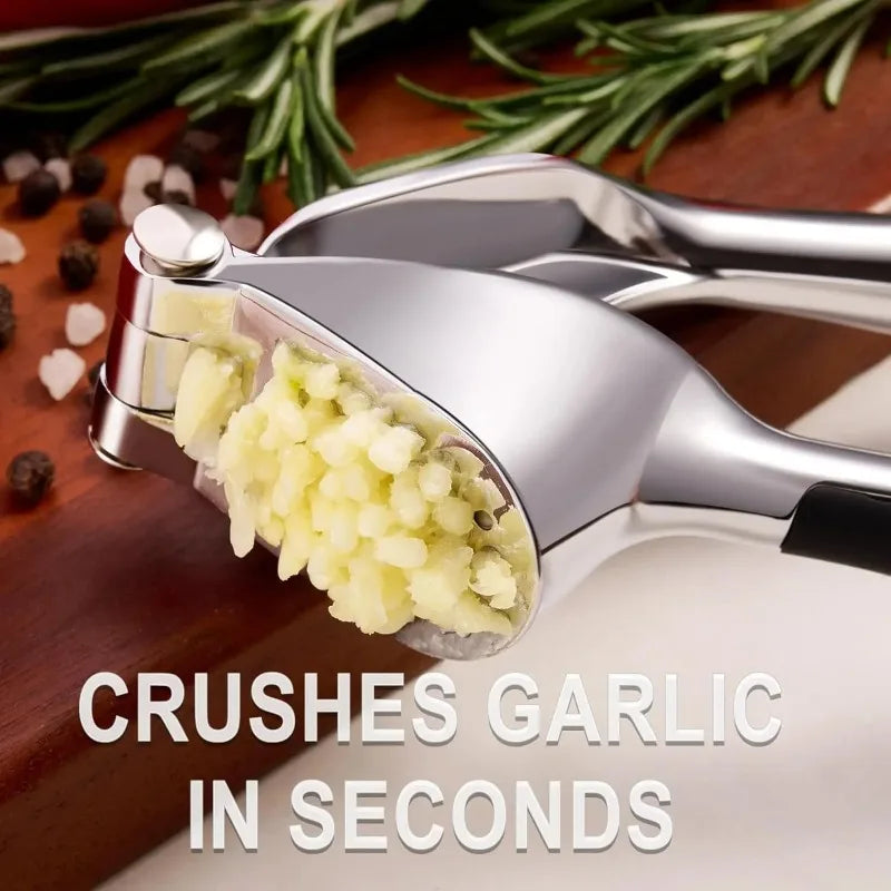 1PC Garlic Press Zinc Alloy Garlic Mincer Crusher with Ergonomic Soft