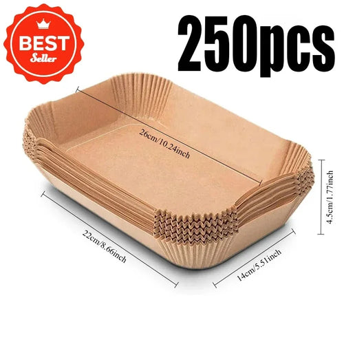 Extra Large Rectangular Paper Air Fryer Liners - Non-Stick, Easy