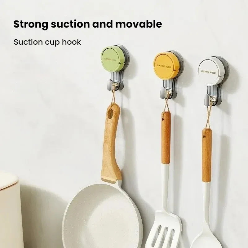 Wall Mounted Vacuum Suction Cup Hook No-Drilling Key Towel Hanger Hook