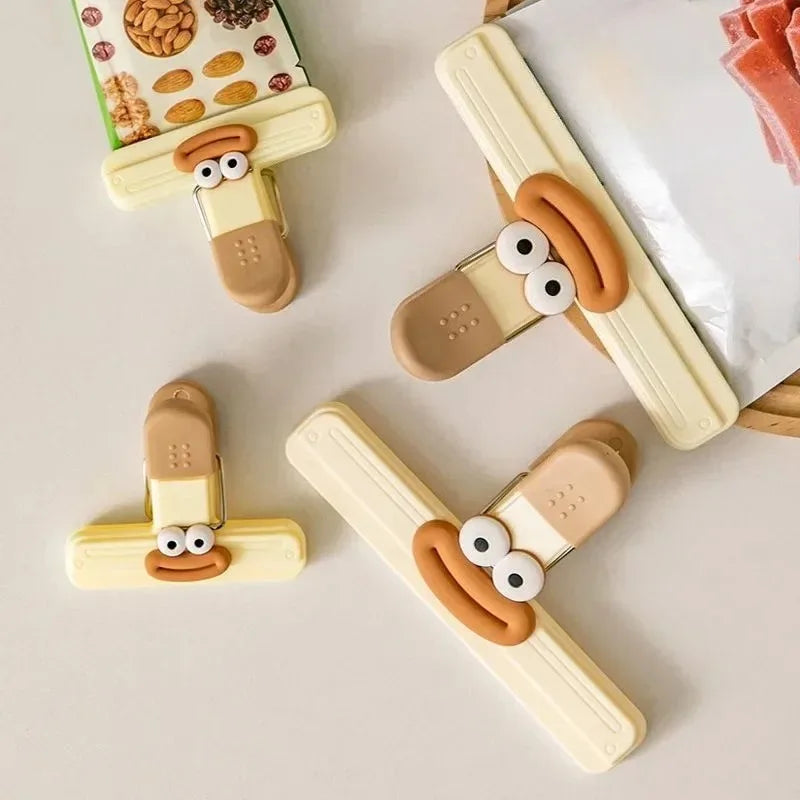3pcs Creative Face Bag Sealing Clip Food Snack Clip Kitchen Tools