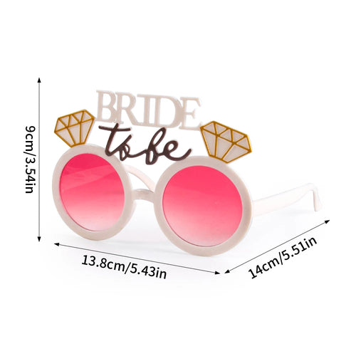 Bachelorette Party Heart Shaped Glasses Black White Pink Avocado Green