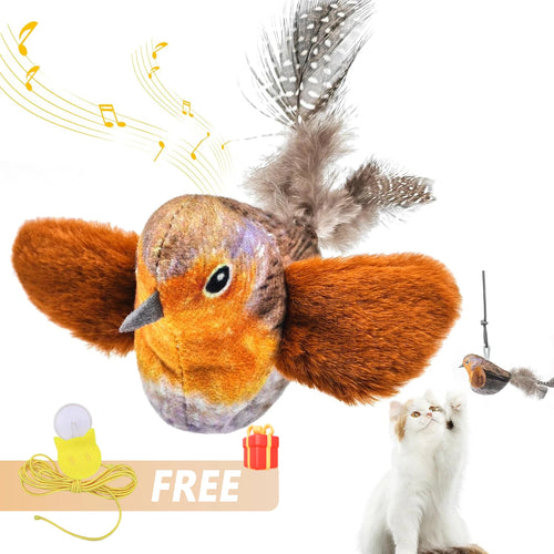 Indoor Interactive Birds Toy for Cat Chasing Teasing Toy Sounding