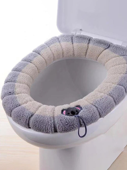 1PC polyester elastic toilet seat cushion, O-shaped knitted toilet