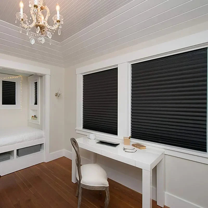 1Pc Shades Self-adhesive Half Windows Nonwoven Folding Curtain
