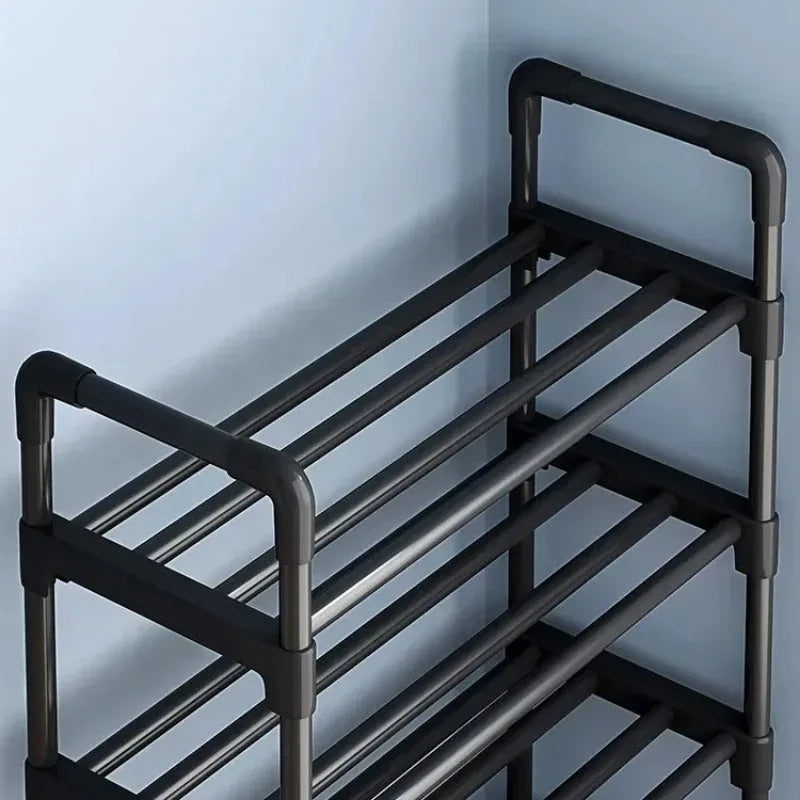 Black Elevated Shoe Rack Small Simple Multi-layer Shoe Cabinet Home
