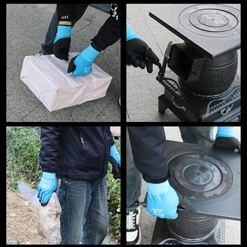 1 pair of men's cold and waterproof winter work gloves, warm and
