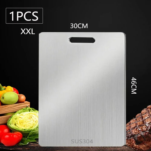 Double Sided 304 Stainless Steel Cutting Board Anti-Slip Chopping