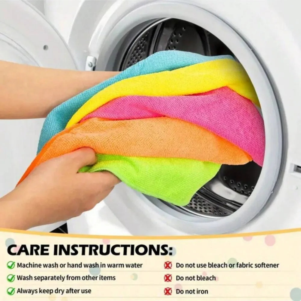1/3/5/10Pcs Microfiber Cleaning Cloth Set Multi-color Soft