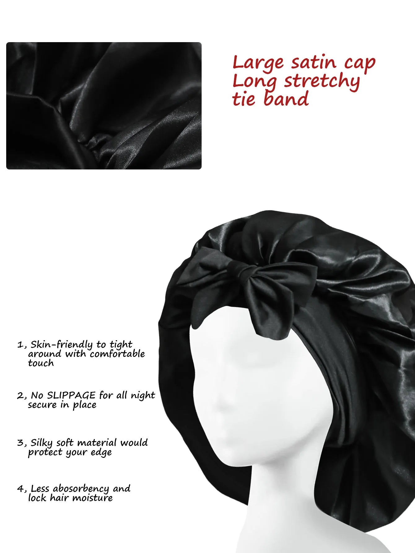 New Silky Bonnet For Sleeping Women Satin Bonnet Hair Bonnet Night