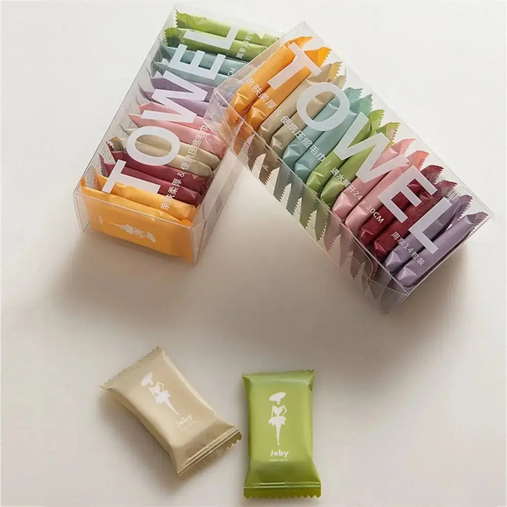 14pcs/box Disposable Washcloth Portable Travel Towel Thickened