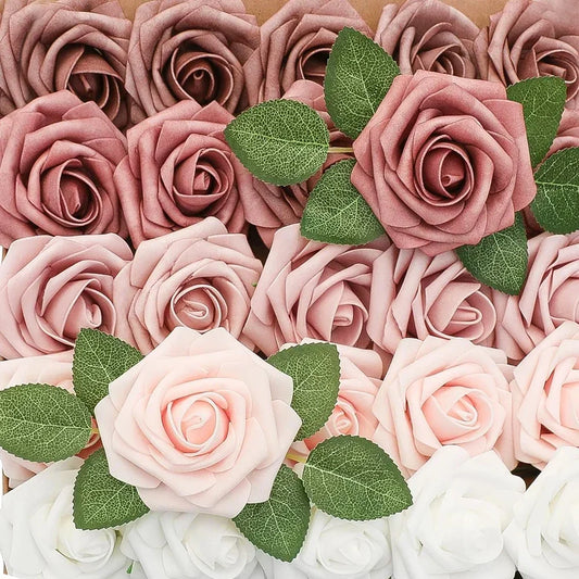 25/5pcs Artificial Rose Flowers Multicolor Foam Fake Roses Flower