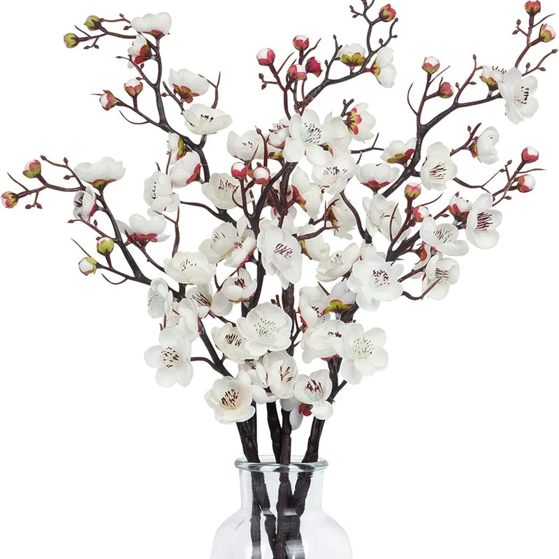 1pc Artificial Flowers Spring Plum Blossom Peach Branch Silk Flowers