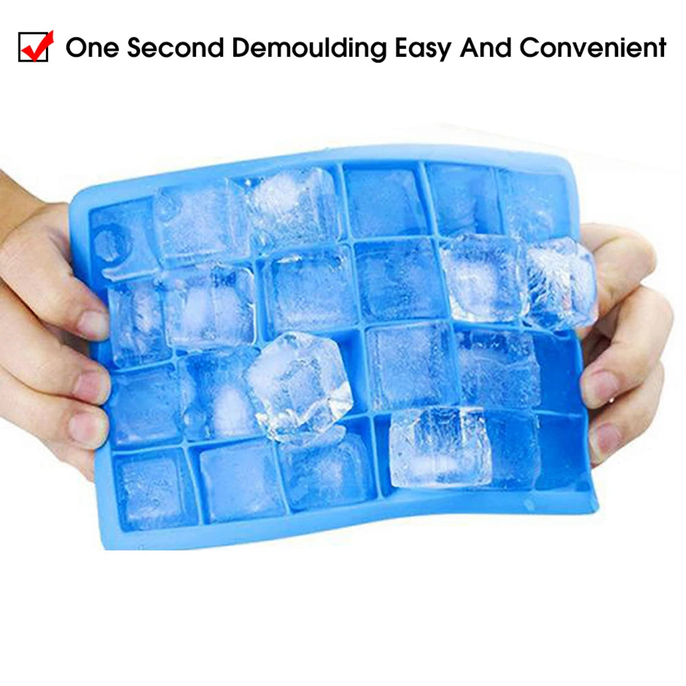 With Lid /No Lid 24-hole Silicone Ice Tray Square Box Auxiliary Food