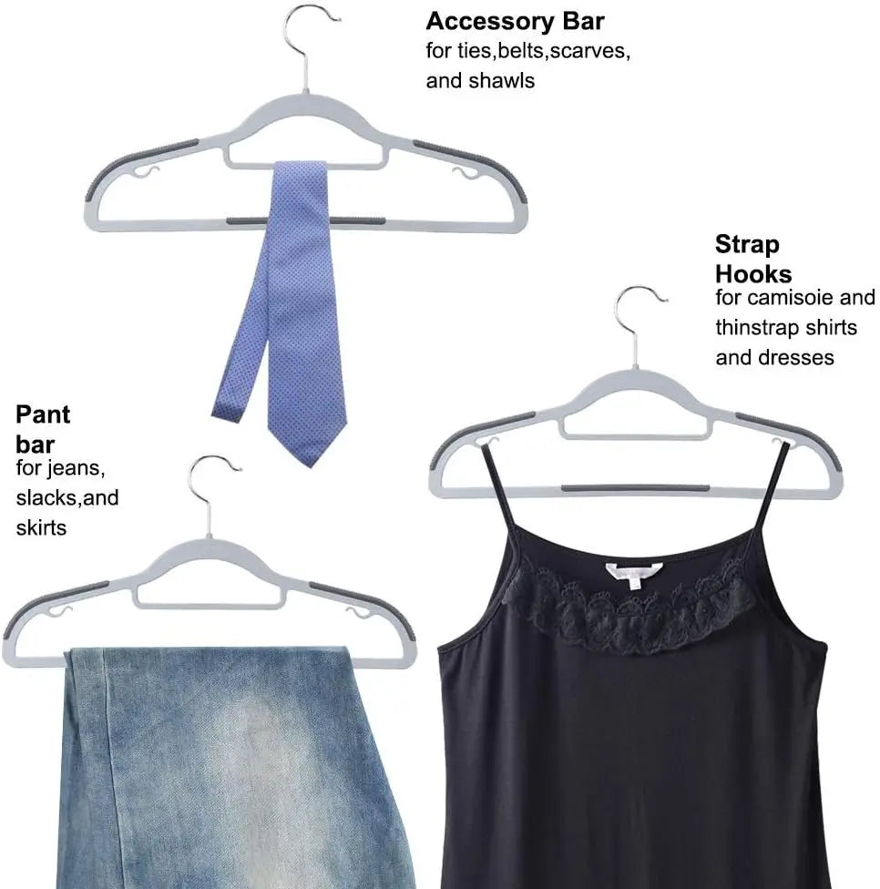 10 Piece Set Of Heavy-Duty Dry And Wet Hangers With Anti Slip Pads