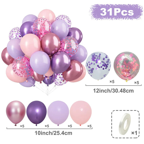 31/36/37/51/101Pcs Metallic Balloons Pearl White Latex Balloon Gold