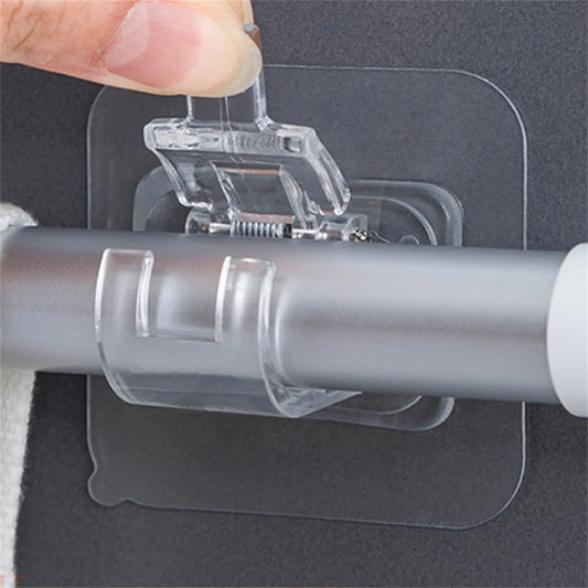 Set of 2/4/8 Self Adhesive Hooks Punch-free Curtain Rod Clip Hook