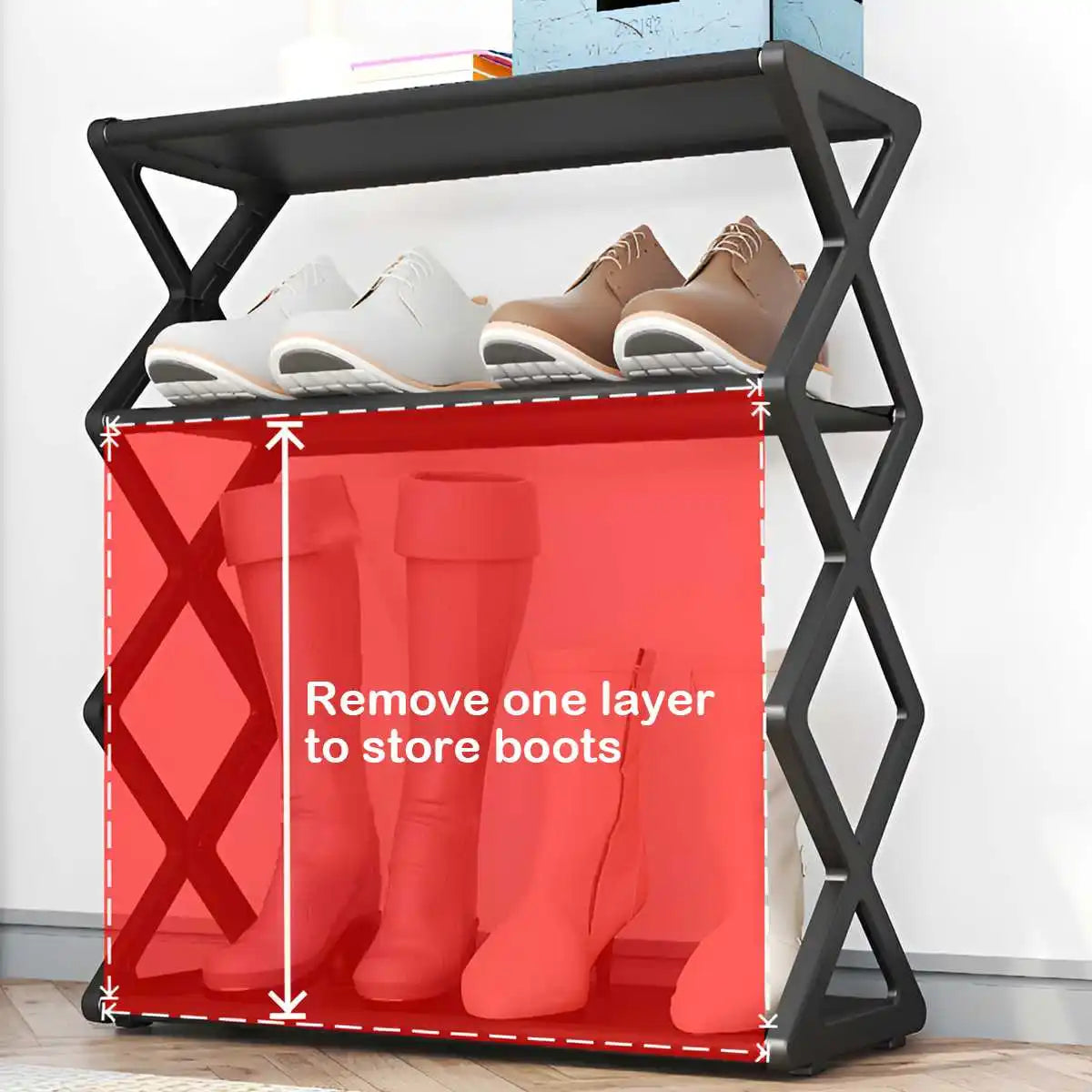 4-Tier Foldable Shoe Rack Dorm Rooms Boxed version Multifunctional