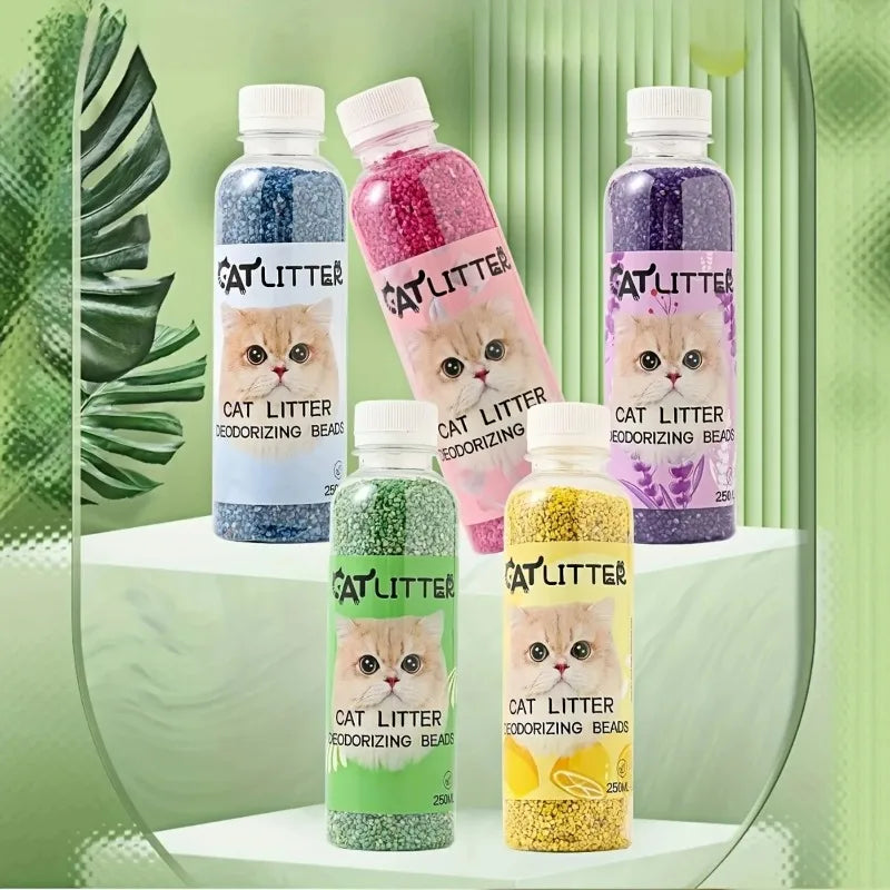 Cat Litter Deodorizing Beads Bottle - Odor Eliminator for Comfortable