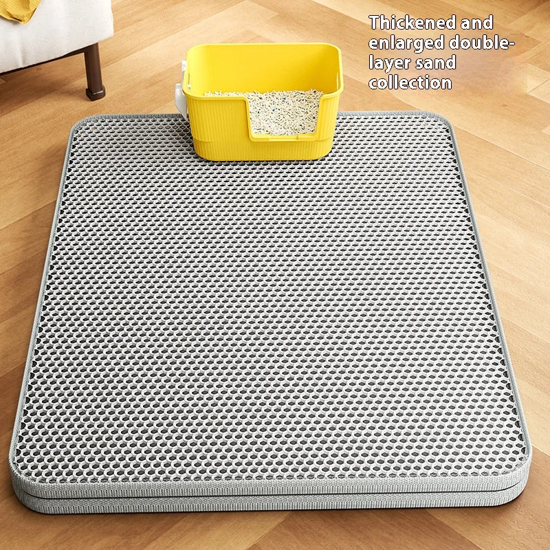 Double Layer Cat Litter Traymat Extra Large Size Sand Control Non-Slip