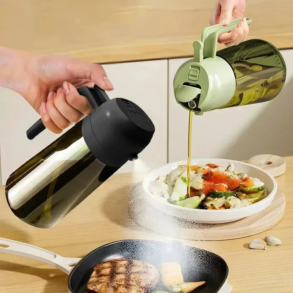2 in 1 Olive Oil Dispenser Bottle 470ml Light-Blocking Dark Oil