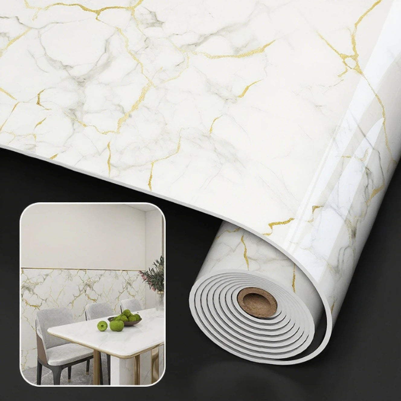 1 Roll Marble Thick Foam Imitation Tile Self-Adhesive Wallpaper