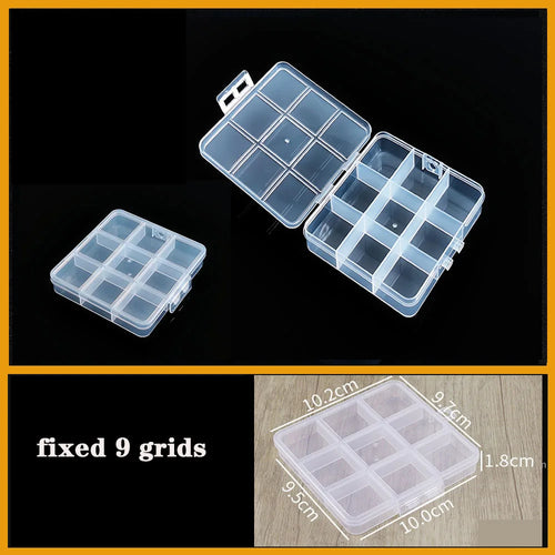 Transparent Plastic box Screw Compartment Box Jewelry Earring Display