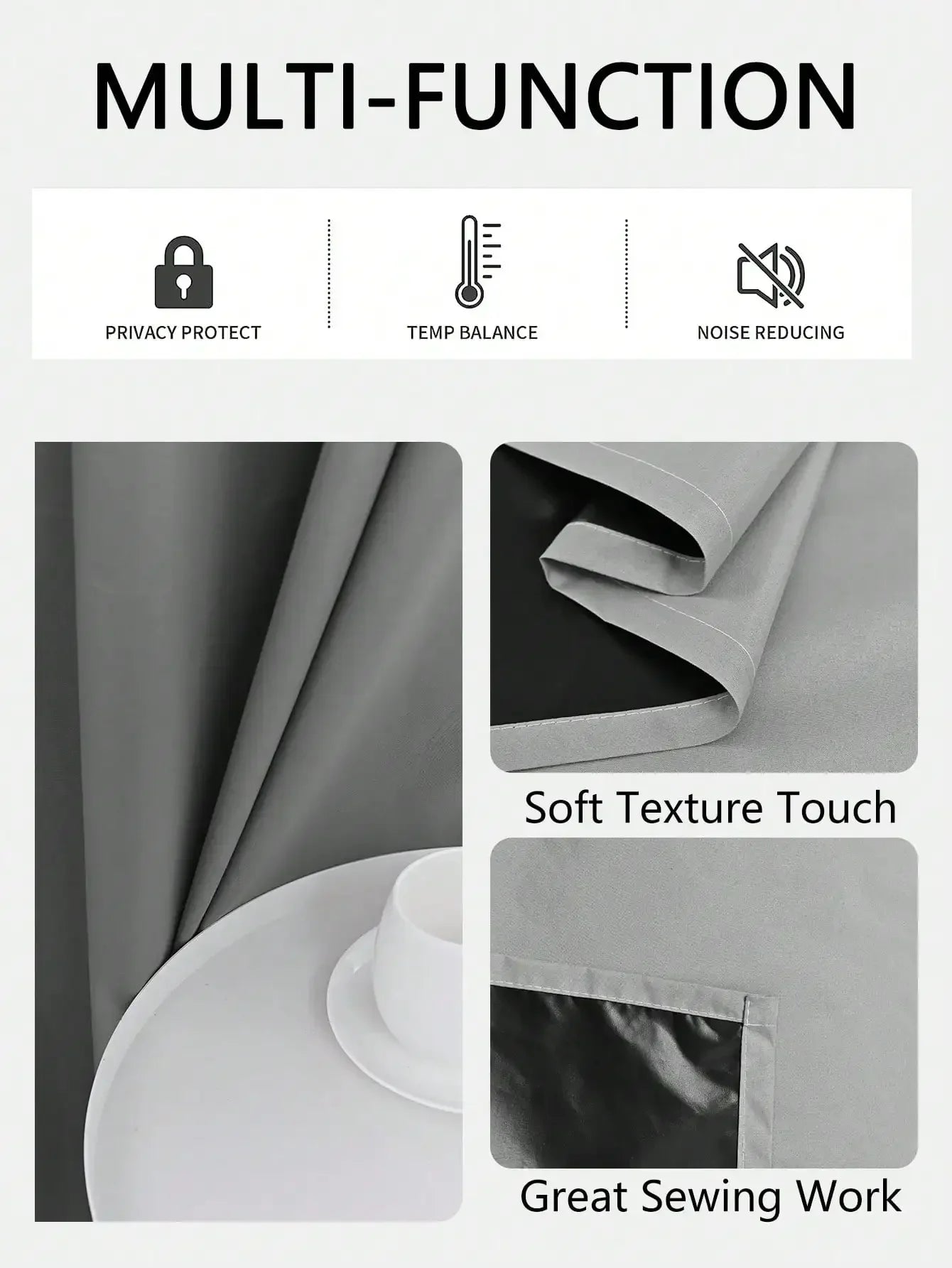 1panel Solid 100% Blackout Curtains with Grommets, Total Privacy