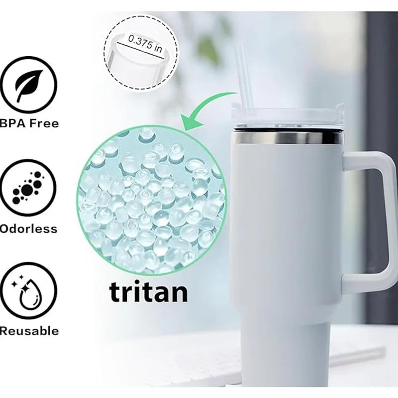 Reusable Straw with Cleaning Brush Plastic Replacement Straw
