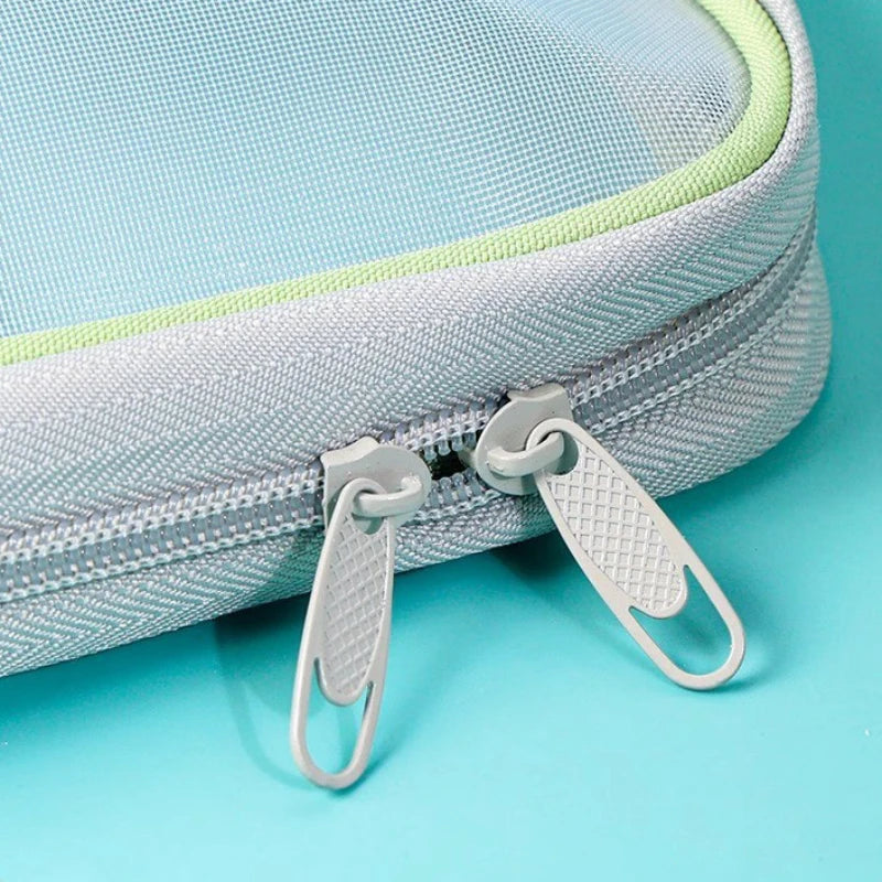 A4 Stationery Storage Bag Double-layer Mesh Zipper Bag Large Capacity