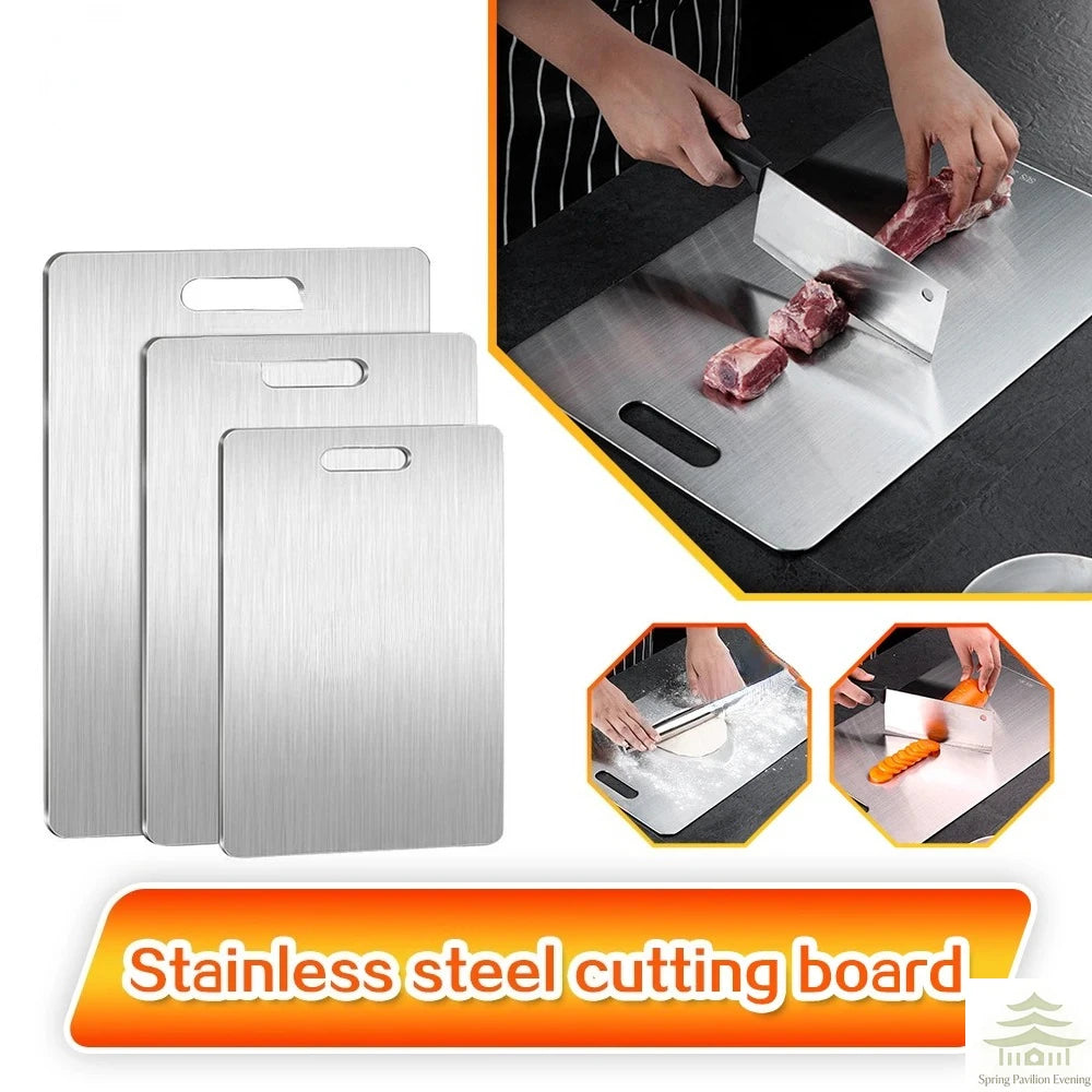 Stainless Steel Chopping Board Double Sided Thickened Kitchen Cutting