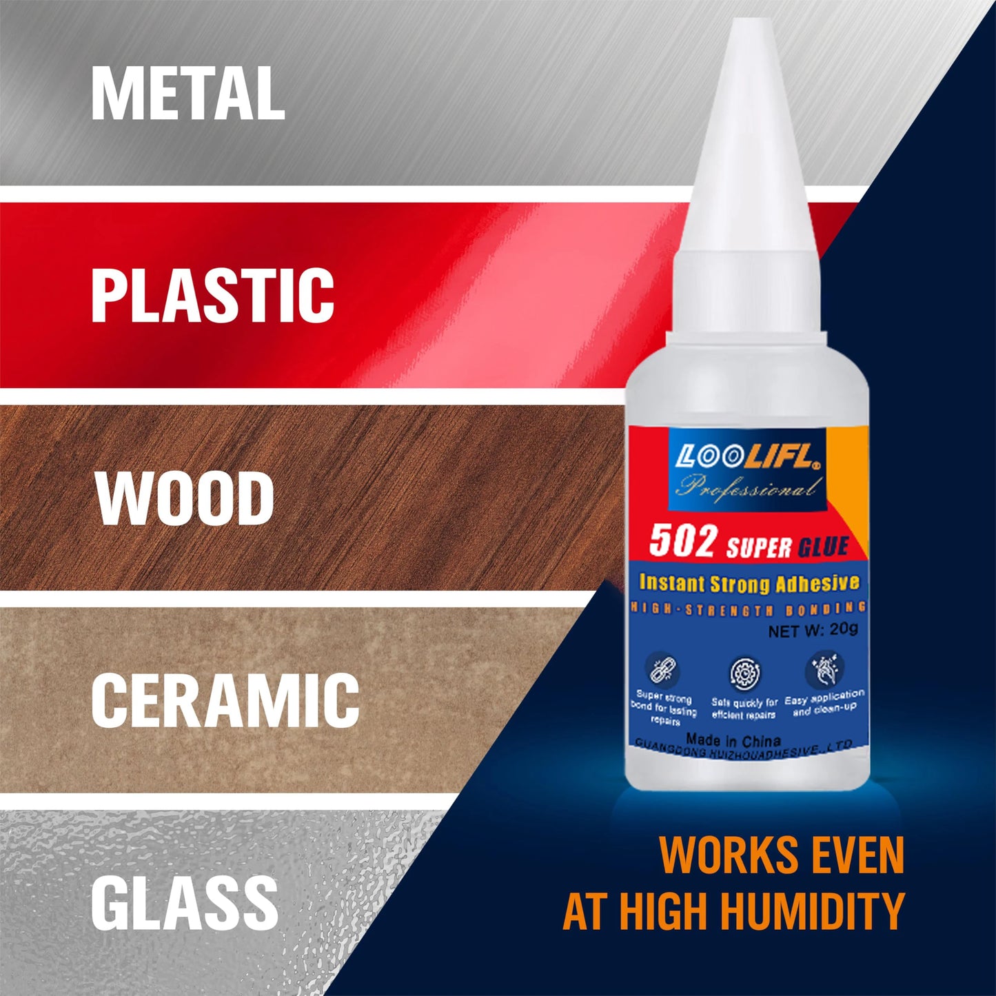 LOOLIFL Professional 502 Fast Glue Waterproof Universal Repair