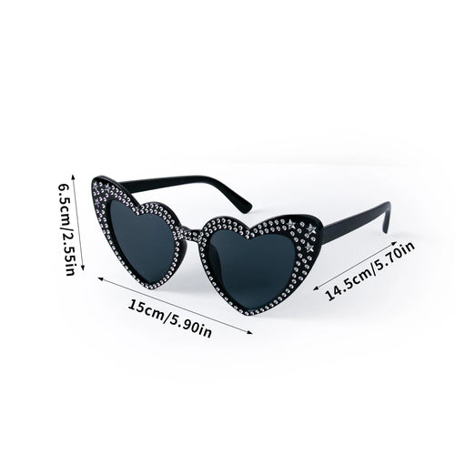 Bachelorette Party Heart Shaped Glasses Black White Pink Avocado Green