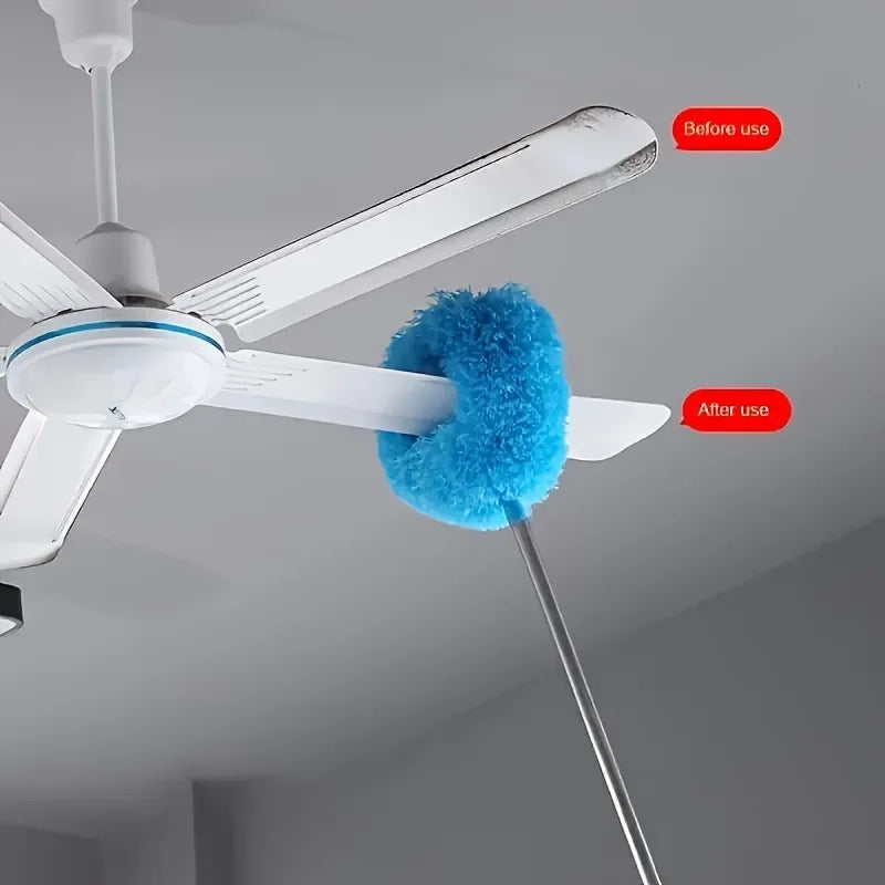 1PC Microfiber Ceiling Fan Duster Extends Up To 80cm Long Handled Dust