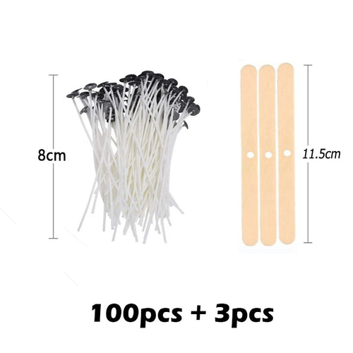 Multiple Sizes Waxed Cotton Thread Candle Wick 100pcs/set Smokeless