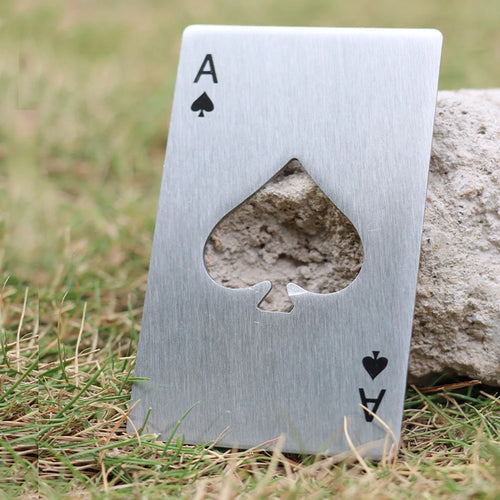 Stainless Steel  Spades A Winemaker Bottle Opener Playing Cards Bottle