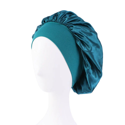 New Satin Wide Brim Nightcap Silky Bonnet Hair Wrap for Sleeping Sleep