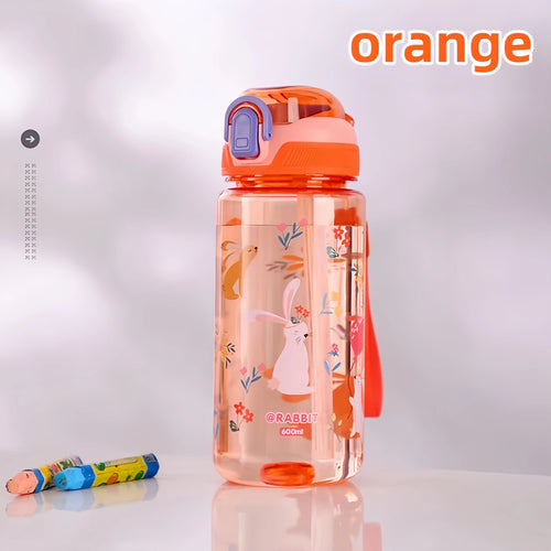 600ml Dinosaur Water Bottle For Kids Water Sippy Cup With Silicone