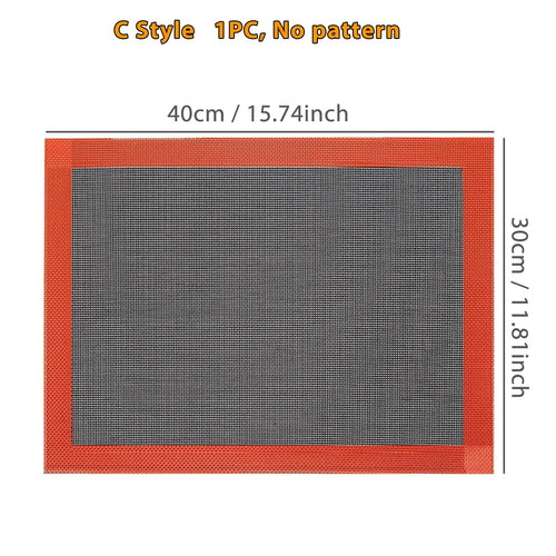 Perforated Silicone Baking Mat, with Puff & Round Patterns, Reusable
