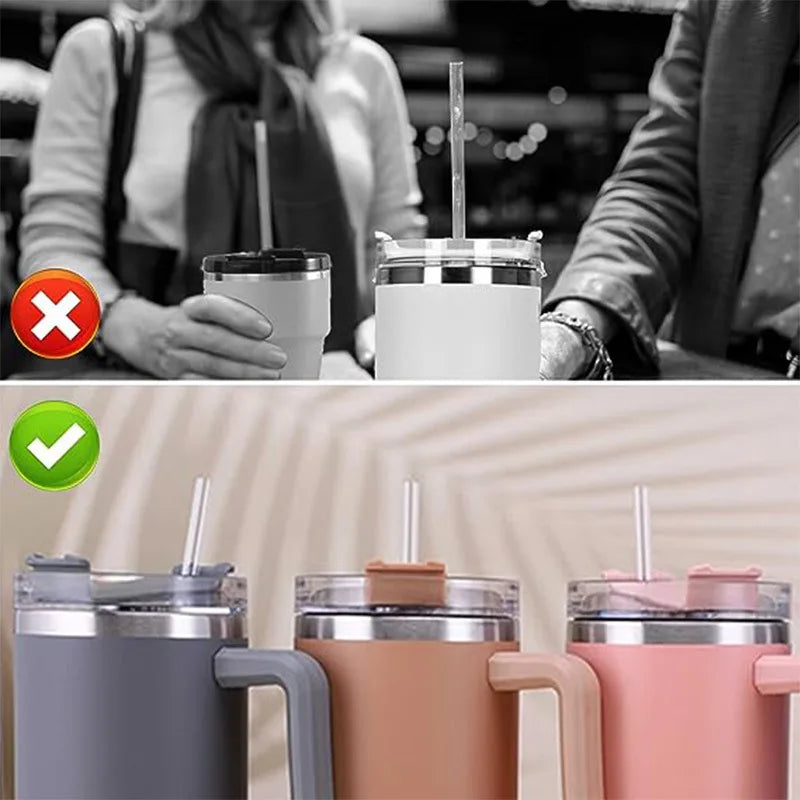 Reusable Straw with Cleaning Brush Plastic Replacement Straw