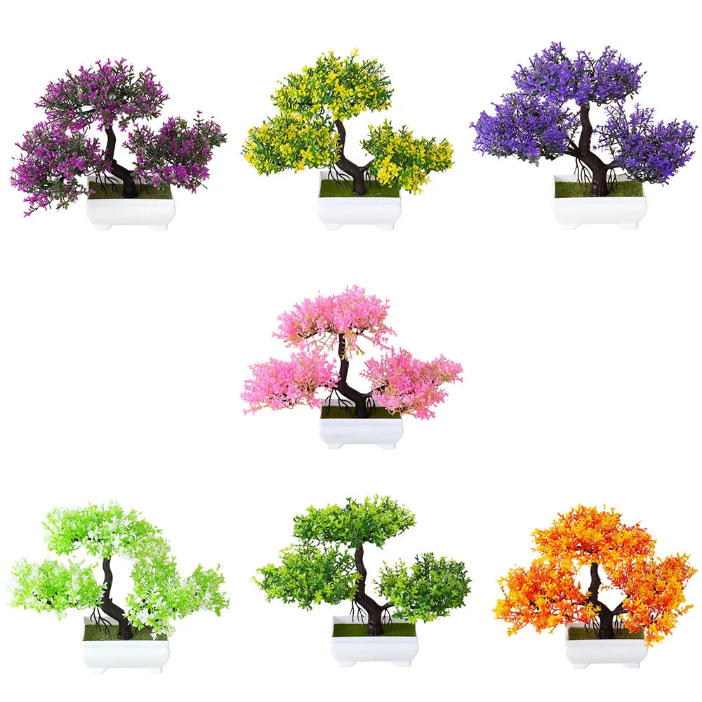 Artificial Plastic Plants Bonsai Small Tree Pot Fake Plant Potted