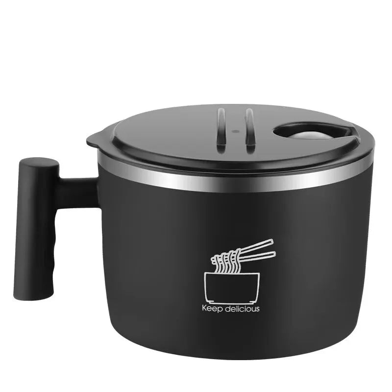 Stainless Steel Bowl With Lid For Instant Noodles Sealed And Portable