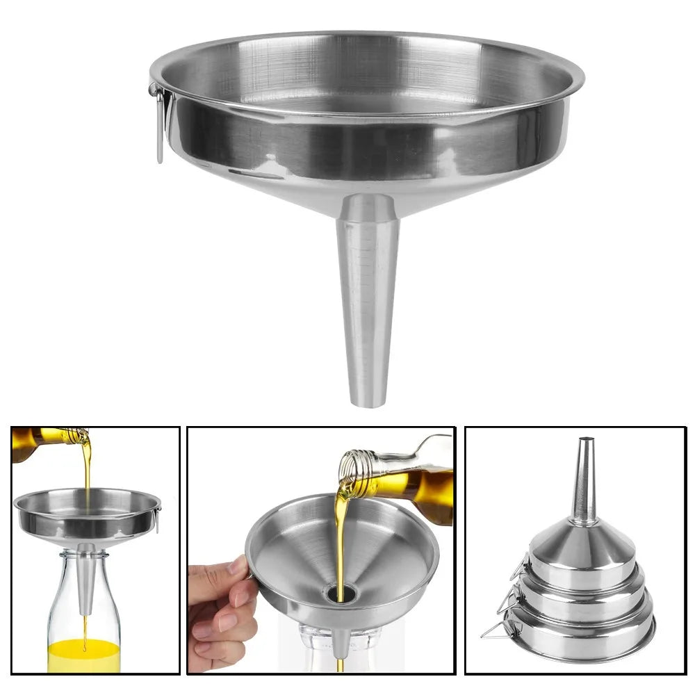 Kitchen Accessories Metal Cooking Oil Funnel Wide Mouth Suitable for