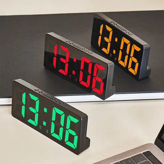 Creative Number Clock Color Nightlight Temperature Calendar Alarm